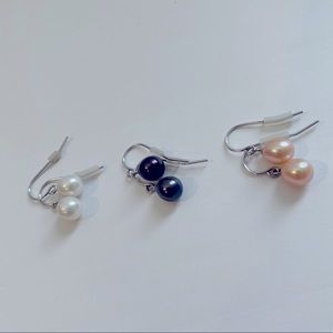 3 sets of Pearl Drop Earrings